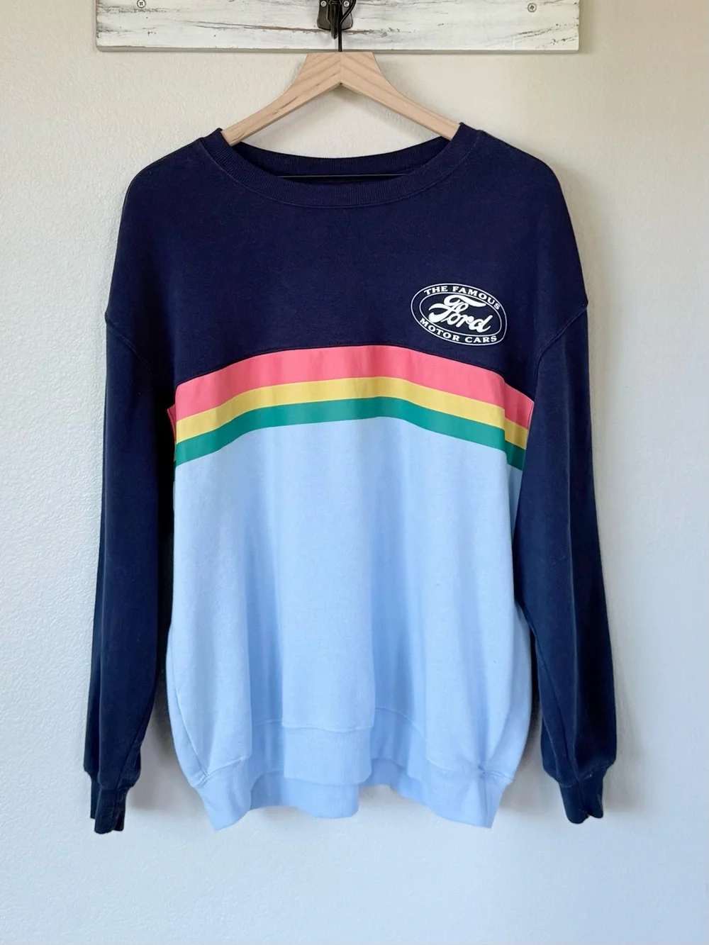 FORD 2pc Stripe Graphic Sweatshirt XXL + Shorts Set L Coordinating Matching